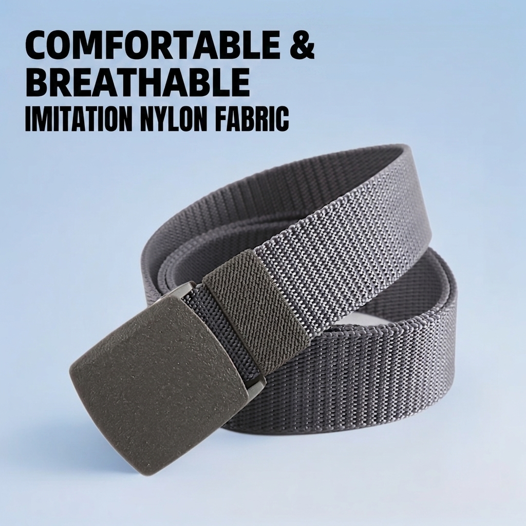 B09 Simple Casual Tactical Nylon-Style Belt with Plate Buckle