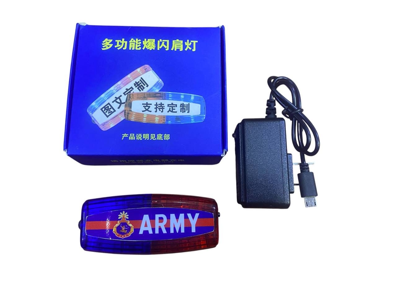FL15 អំពូលសញ្ញាព្រមាន LED ពណ៌ក្រហម និងខៀវ សាកថ្មបាន សម្រាប់ពាក់លើស្មា ជួយបង្កើនការមើលឃើញសុវត្ថិភាព - Image 2