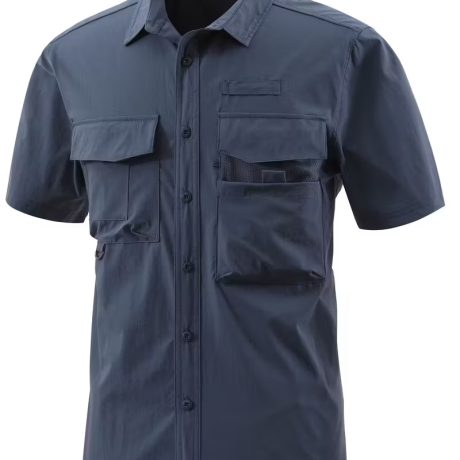 SHS04 Outdoor Quick-Dry Short-Sleeve Utility Shirt – Breathable Button-Up Lapel Shirt with Chest Pockets and Back Vent