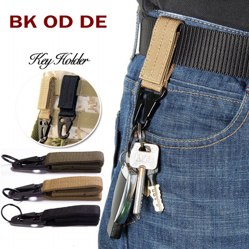 CG09 Tactical MOLLE Webbing Key Holder Clip with Quick-Release Hook