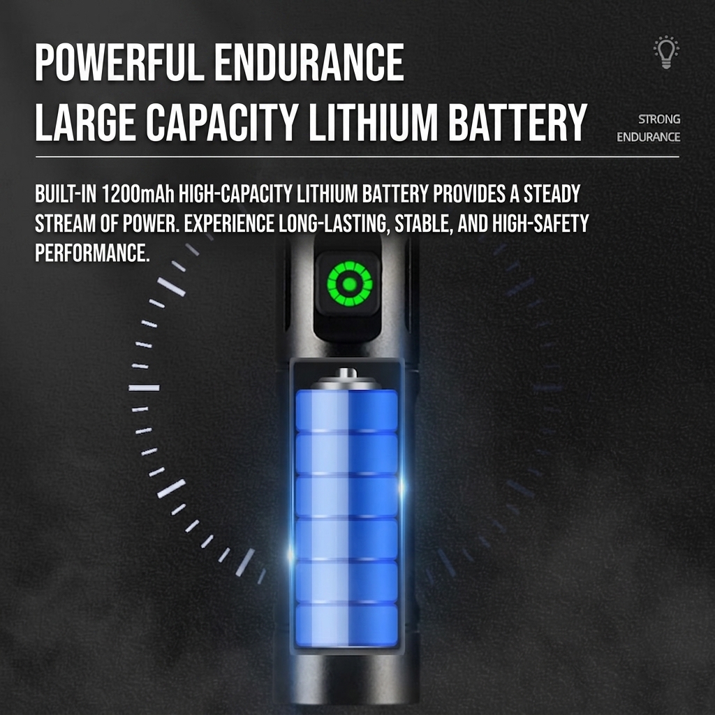 FL03 Rechargeable Telescopic White Laser Flashlight with COB Work Light - Image 3