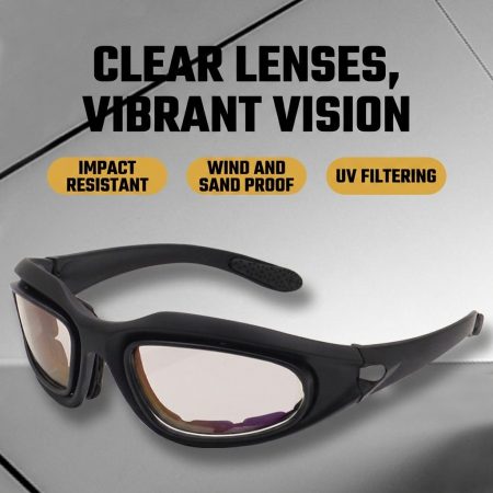 GL23 Retro Tactical Riding Goggles with Sponge Seal and Interchangeable Lenses