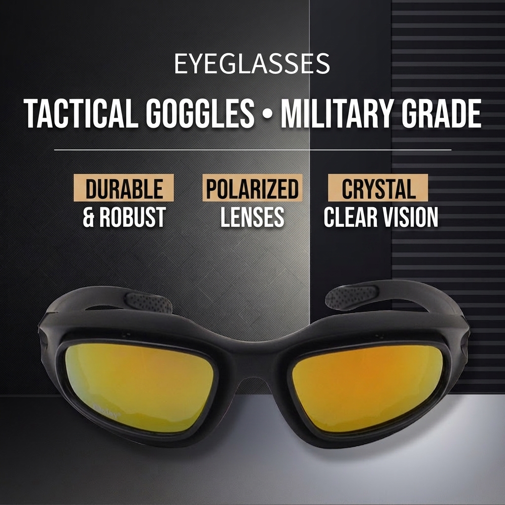 GL23 Retro Tactical Riding Goggles with Sponge Seal and Interchangeable Lenses - Image 5