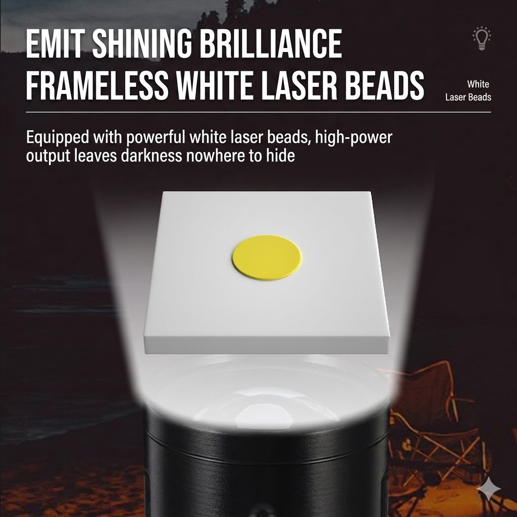 FL03 Rechargeable Telescopic White Laser Flashlight with COB Work Light - Image 5