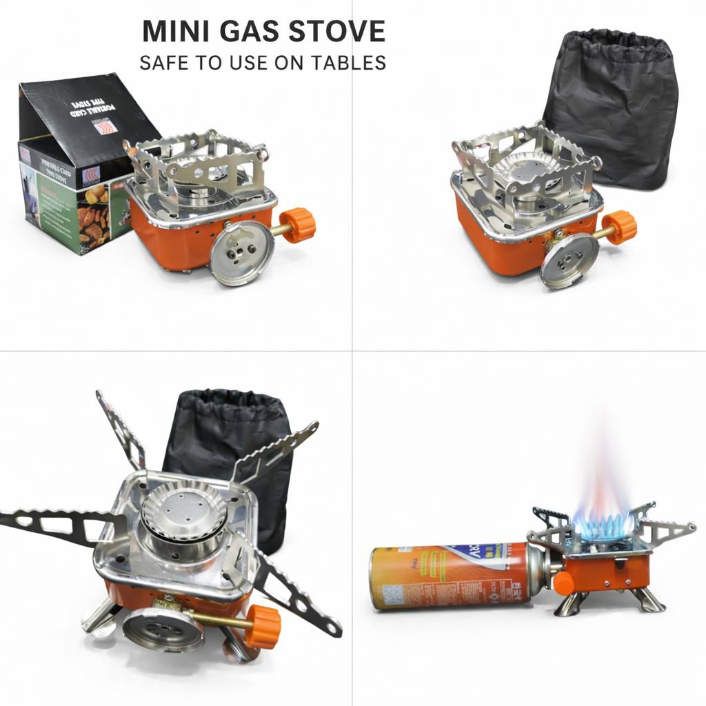 CG02 Portable Mini Square Camping Gas Stove with Folding Pot Support - Image 7