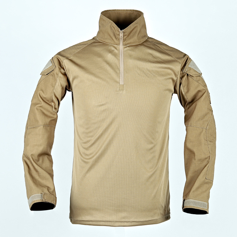 TSL03-CF Tactical Long-Sleeve Combat Shirt – Stand Collar Outdoor Training Top with Utility Sleeve Pockets - Image 2