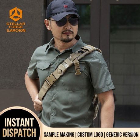 SHS02 Summer Outdoor Tactical Short-Sleeve Shirt – Breathable Quick-Dry Lapel Workwear Casual Top for Men