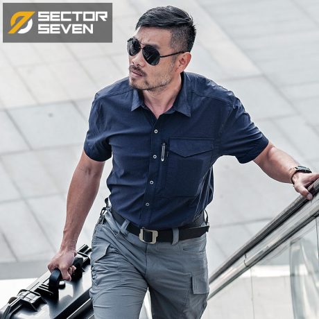 SHS06 Tactical Quick-Dry Short-Sleeve Shirt – Lightweight Outdoor Button-Up Utility Top with Multi-Use Chest Pocket
