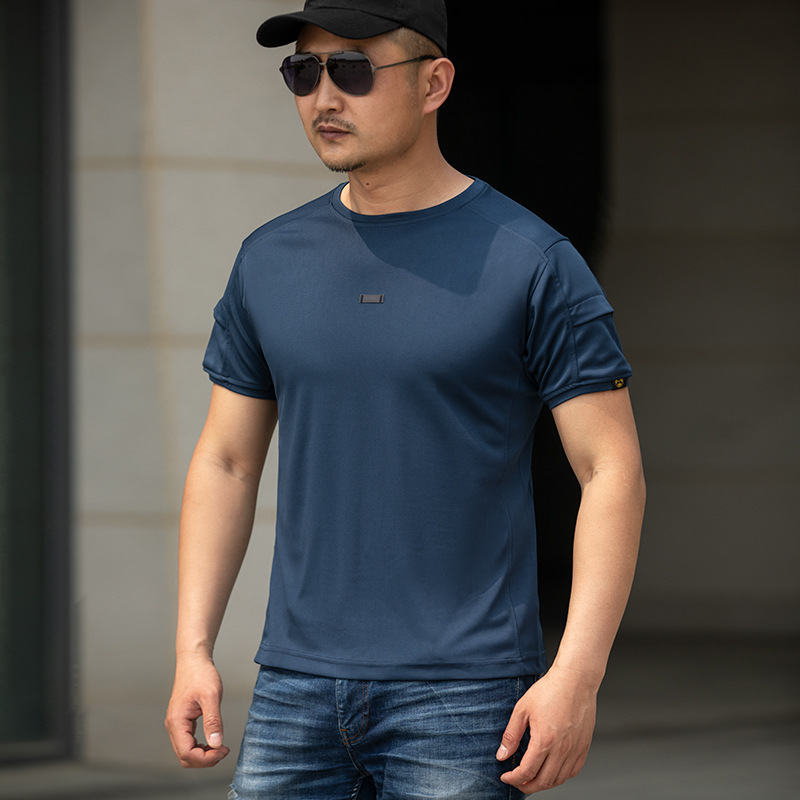 TSS05 Archon Crewneck Quick-Drying T-Shirt – Men's Short-Sleeved Loose Summer Outdoor Tactical Elastic Military-Fan Top