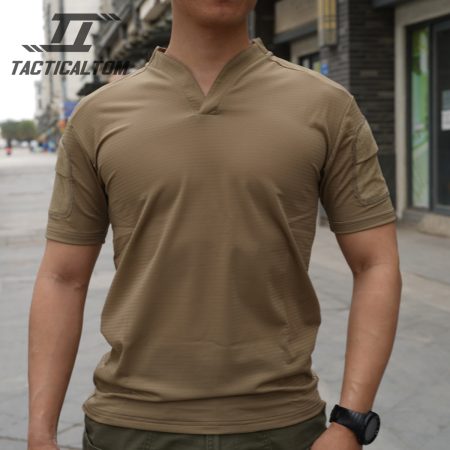TSS22 Tactical Tom V-Neck Quick-Dry Short Sleeve T-Shirt – Breathable Outdoor Performance Top