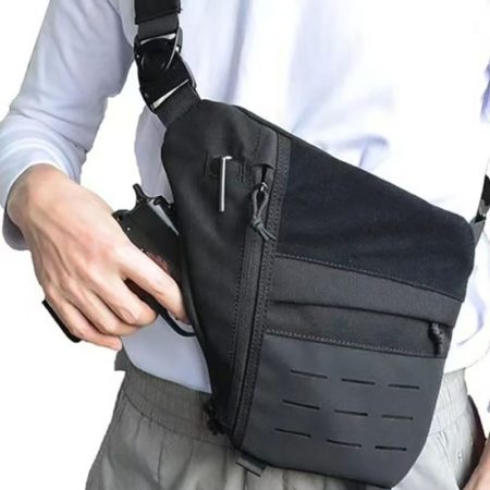 BG01 Tactical Crossbody Chest Bag – Slim Anti-Theft Shoulder Bag with MOLLE Front Panel