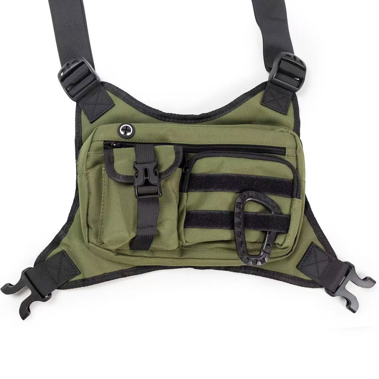 BG13 Tactical Chest Bag – Adjustable Crossbody Utility Vest Bag with Multi-Pocket Storage