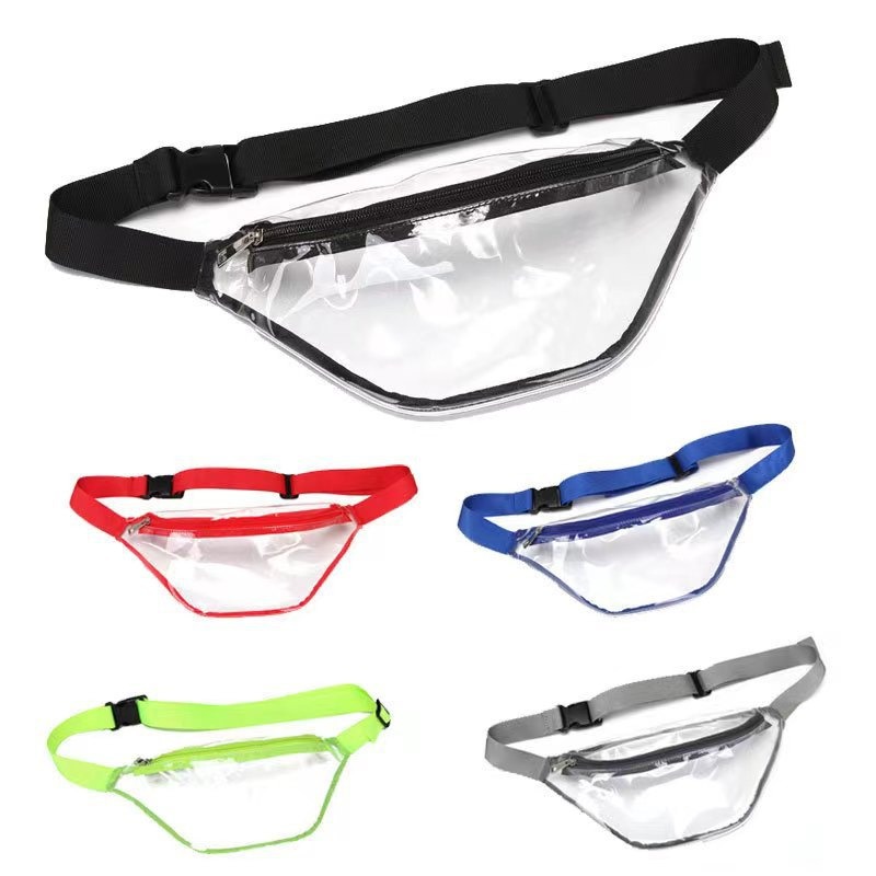 BG55 Transparent Waterproof Waist Bag – Clear PVC Travel Belt Bag for Sports, Festival, and Everyday Carry