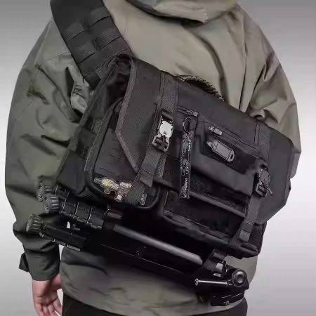 BG58 Tactical Utility Messenger Bag with Magnetic Snap Flap and Multi-Pocket Storage