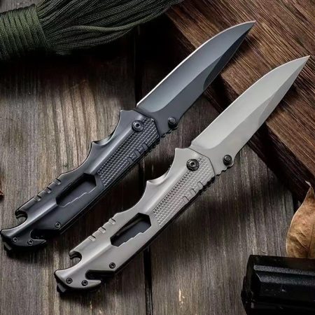 K19 Multifunctional Manual Tactical Folding Knife – 23cm EDC Survival Tool with Glass Breaker & Rope Cutter