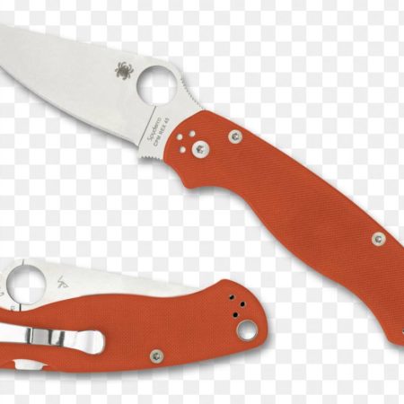 K52 Premium Limited Edition Spyderco Para 3 Folding Knife – CPM-REX 45 Steel & Burnt Orange G10