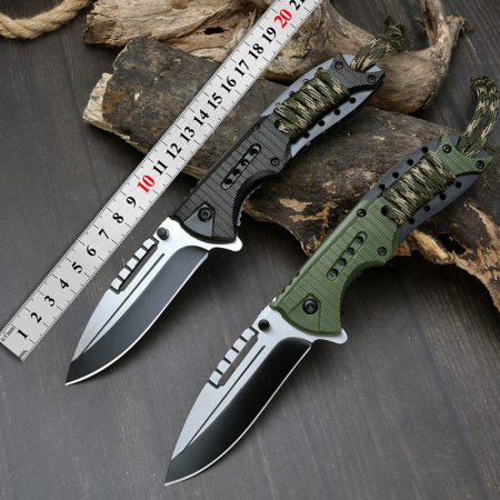 K57 Premium SEAL Tactical Folding Knife – 5CR13 Steel & Paracord Wrapped Handle