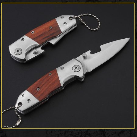 K61 Premium Tactical Folding Knife – Red Wood Handle & High Hardness Steel