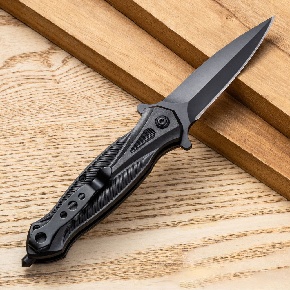 K93 Premium Folding Knife – High-Hardness Stainless Steel with Ergonomic Solid Wood Handle