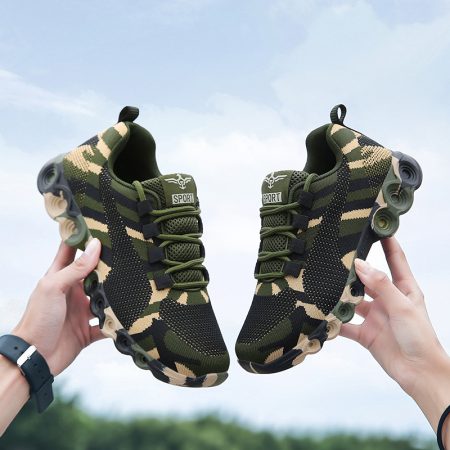 SH04 Ultra-Lightweight Fly-Knit Camouflage Sports Shoes – Breathable Military Training & Casual Running Shoes for Men and Women