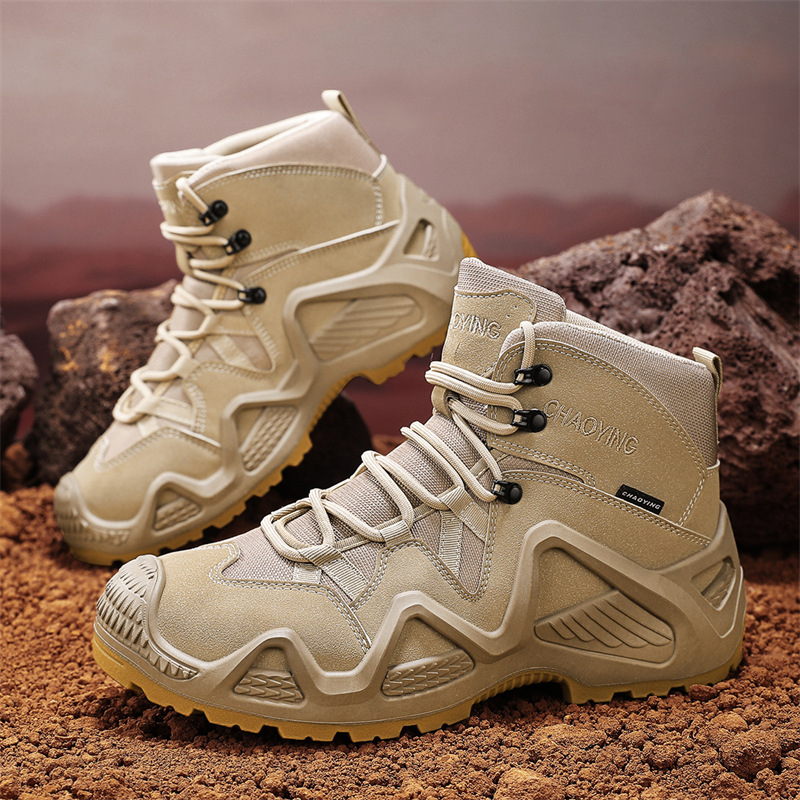 SH08 ស្បែកជើងបុរស Martin Boots កម្ពស់មធ្យម រឹងមាំ – បាតក្រាស់មិនងាយរអិល សម្រាប់ឡើងភ្នំក្រៅផ្ទះ និងស្បែកជើង Tooling