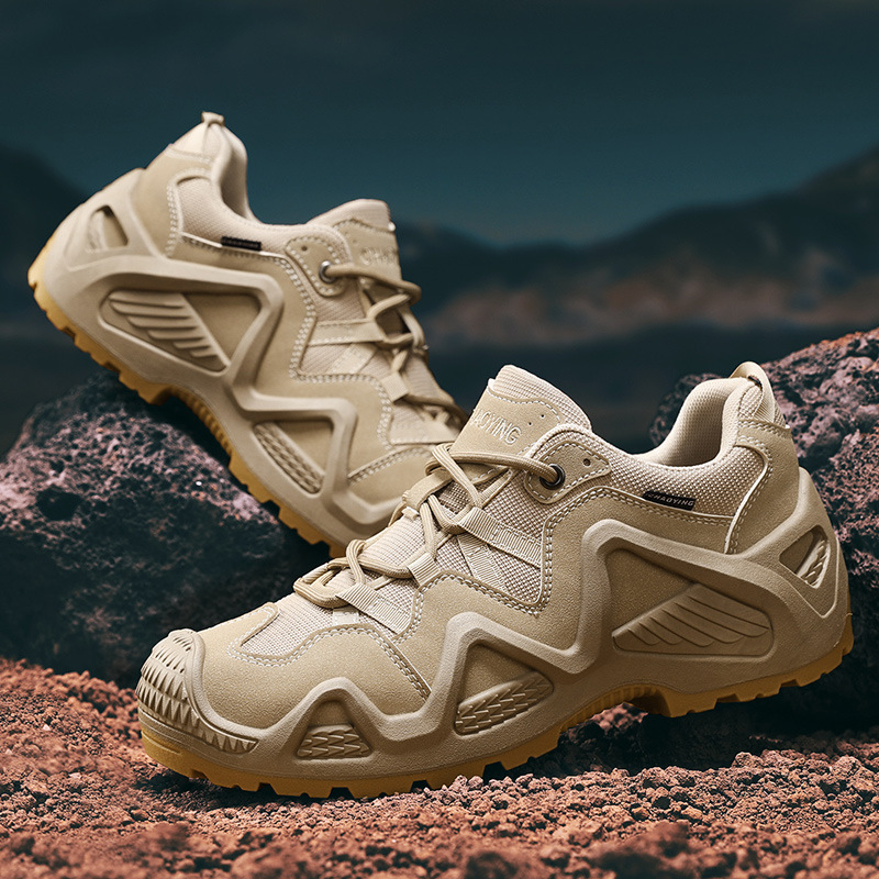SH09 Professional Low-Top Outdoor Sports Shoes – Thick-Soled Retro Workwear & Non-Slip Hiking Shoes