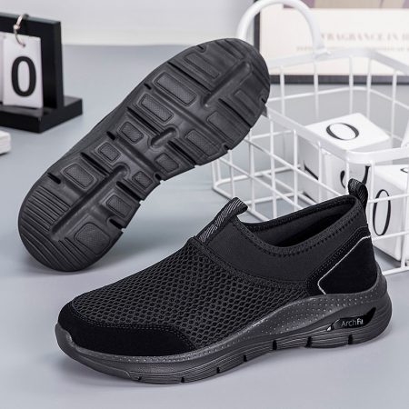 SH22 Women's Breathable Slip-On Walking Sneakers for Elderly Summer Comfort