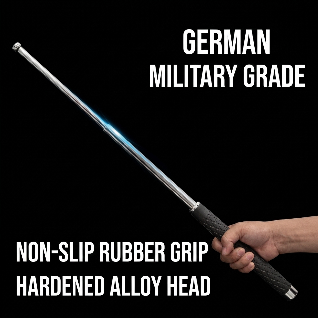 BA04 German Military Grade Telescopic Baton - 42# Chromoly Steel Self-Defense Stick