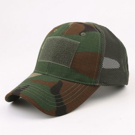 C22 Woodland Camo Outdoor Patch Baseball Cap