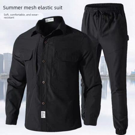 FS02 Quick-Dry Tactical Workwear Set – Breathable Long Sleeve Shirt and Multi-Pocket Pants