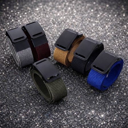B07 Classic Multi-Color Tactical Nylon Belt with Black Hollow Buckle
