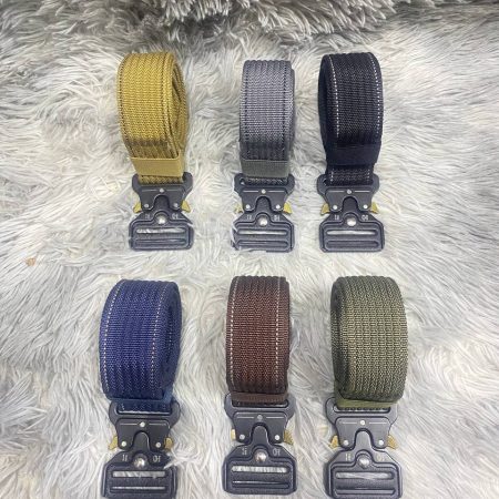 B24 Cobra-Style Nylon Tactical Belt with Quick-Release Buckle for Outdoor & Workwear Use