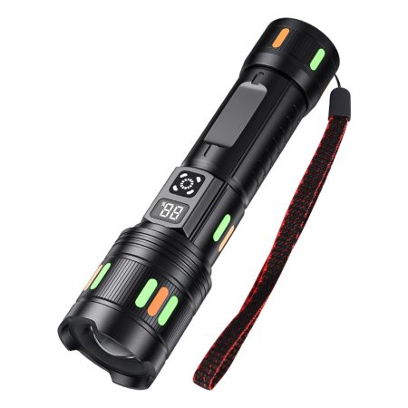 FL04 Adjustable Focus Rechargeable White Laser Flashlight with Type-C Charging and Glow Panels
