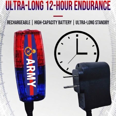 FL14 Rechargeable Red & Blue LED Shoulder Safety Light with ARMY Sticker