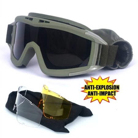 GL13 3-Piece Tactical Protective Shooting Glasses Set for Outdoor Training and Sports