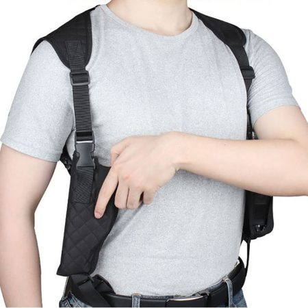 SGH02 Adjustable Double Shoulder Underarm Holster with Padded Straps and Side Pouches