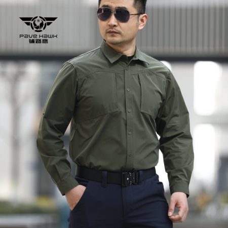 SHL04 Tactical Quick-Dry Stretch Outdoor Shirt - Lightweight Long Sleeve Performance Shirt for Outdoor, Training, and Everyday Utility