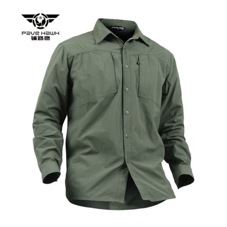 SHL05-CR Quick-Dry Tactical Long Sleeve Shirt – Outdoor Utility Button-Up for Training and Daily Wear