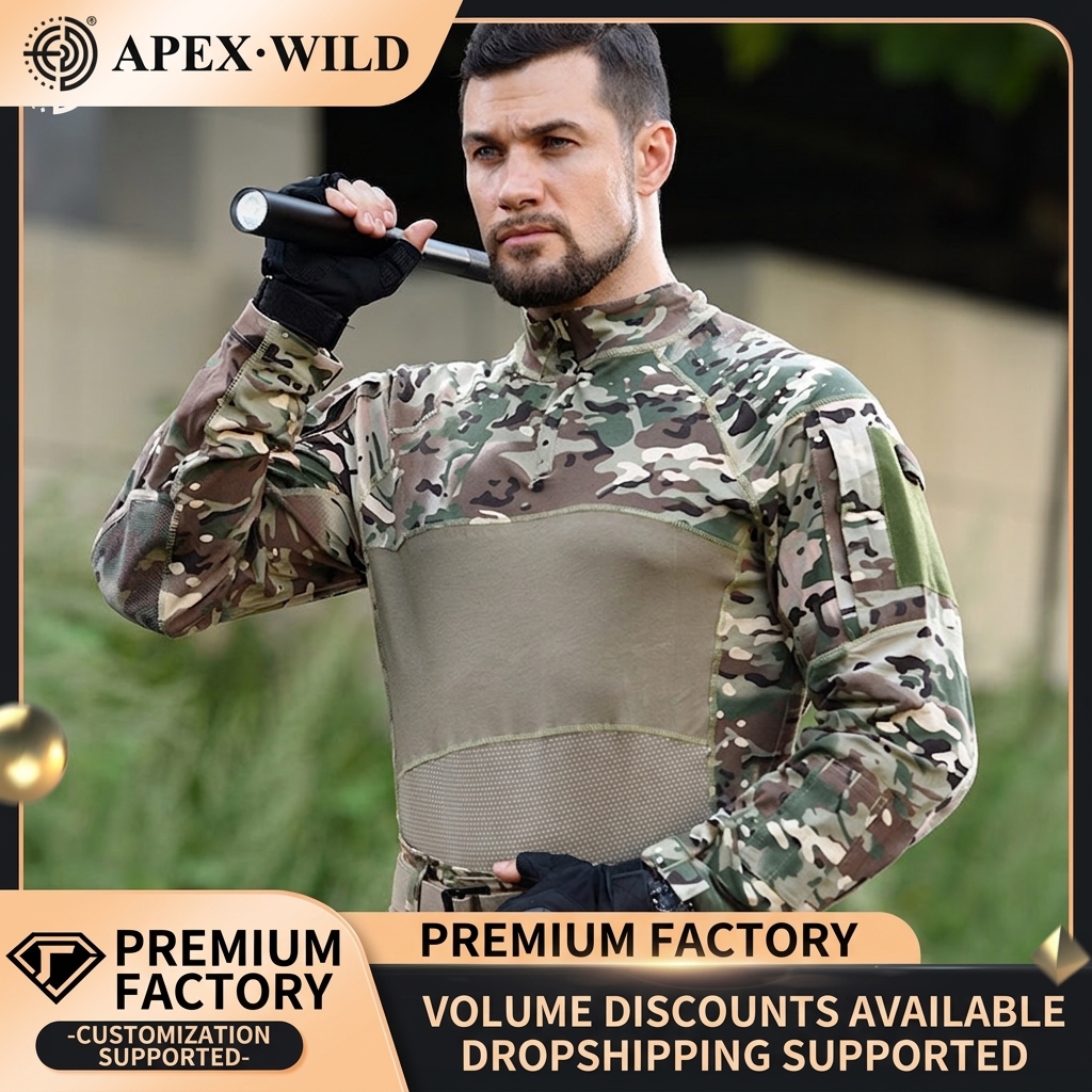 TSL01 Tactical Long-Sleeve Frog Shirt – Camouflage Combat Training Top - Image 2