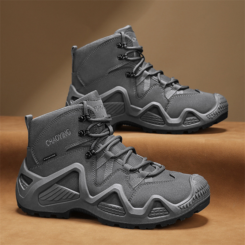 SH08 ស្បែកជើងបុរស Martin Boots កម្ពស់មធ្យម រឹងមាំ – បាតក្រាស់មិនងាយរអិល សម្រាប់ឡើងភ្នំក្រៅផ្ទះ និងស្បែកជើង Tooling - Image 8