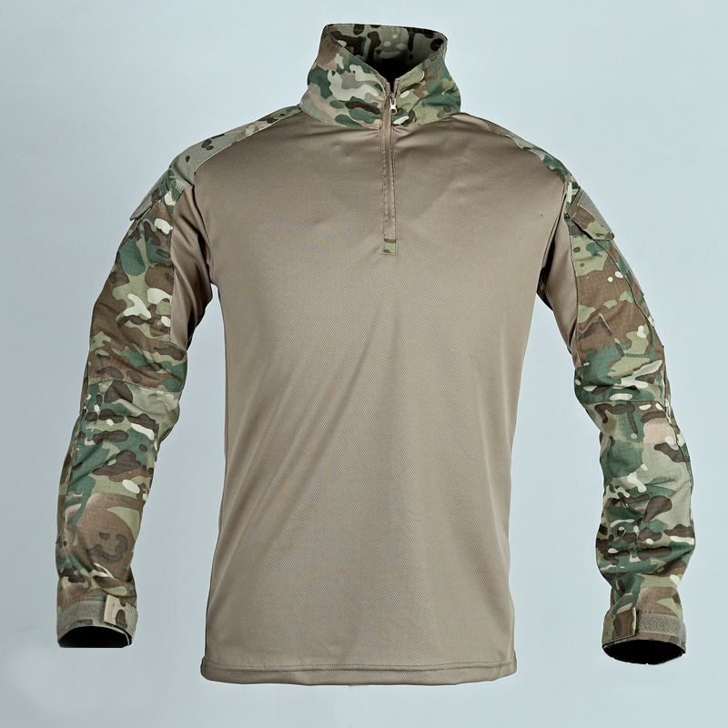 TSL03-CF Tactical Long-Sleeve Combat Shirt – Stand Collar Outdoor Training Top with Utility Sleeve Pockets - Image 11