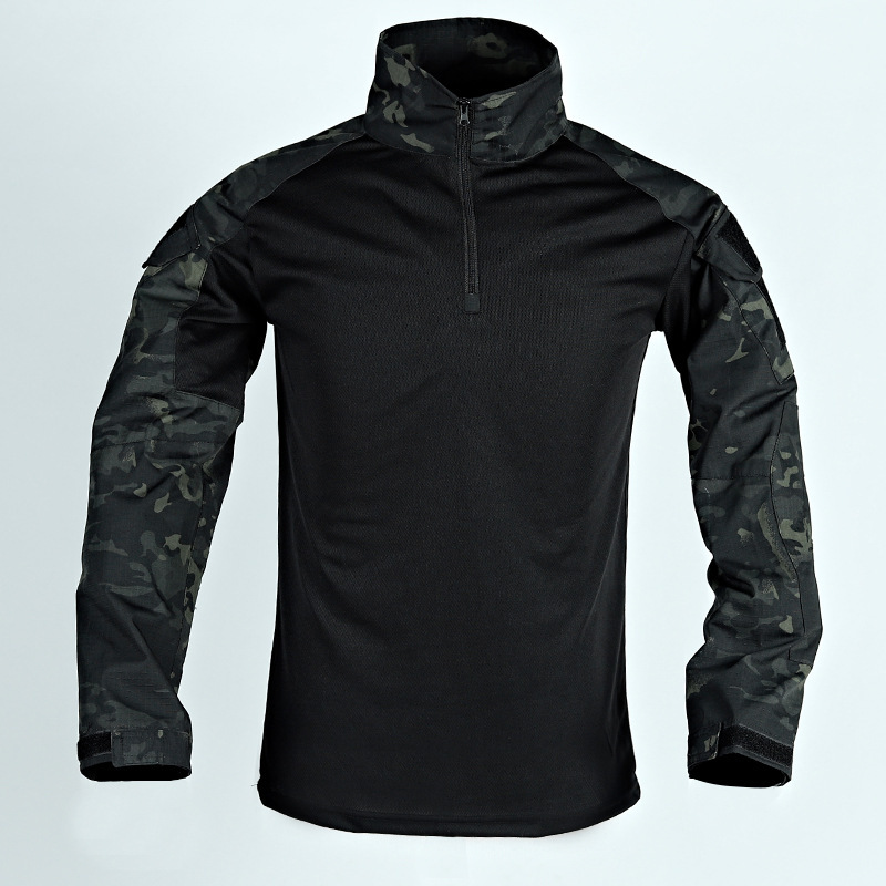 TSL03-CF Tactical Long-Sleeve Combat Shirt – Stand Collar Outdoor Training Top with Utility Sleeve Pockets - Image 12