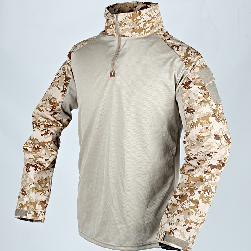 TSL03-CF Tactical Long-Sleeve Combat Shirt – Stand Collar Outdoor Training Top with Utility Sleeve Pockets - Image 13