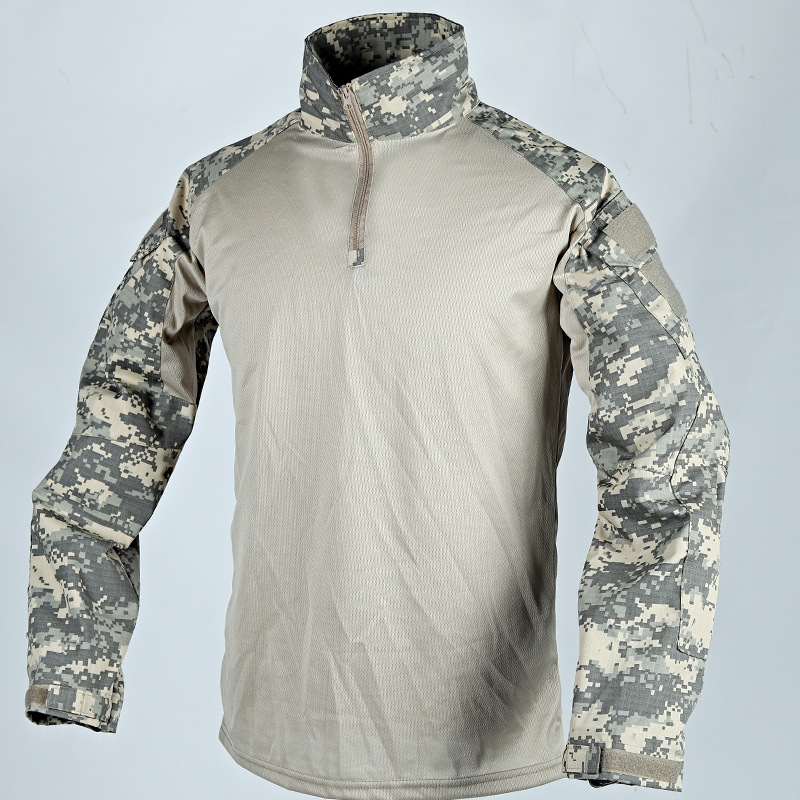 TSL03-CF Tactical Long-Sleeve Combat Shirt – Stand Collar Outdoor Training Top with Utility Sleeve Pockets - Image 14