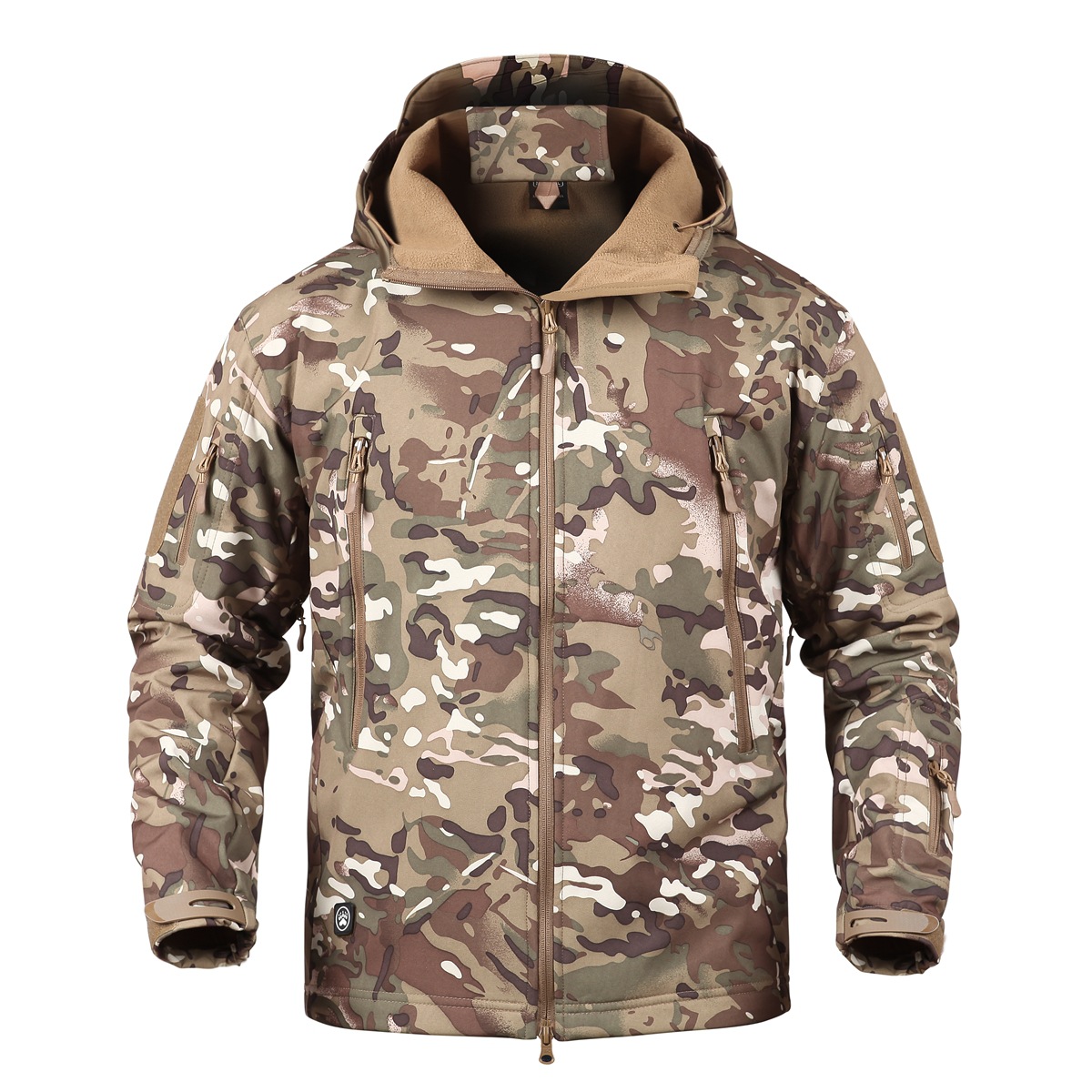 JK08 Sharkskin Softshell Tactical Jacket for Men - Windproof Warm Outdoor Hooded Military-Style Jacket - Image 14