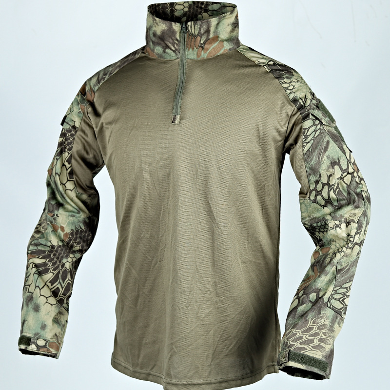 TSL03-CF Tactical Long-Sleeve Combat Shirt – Stand Collar Outdoor Training Top with Utility Sleeve Pockets - Image 16