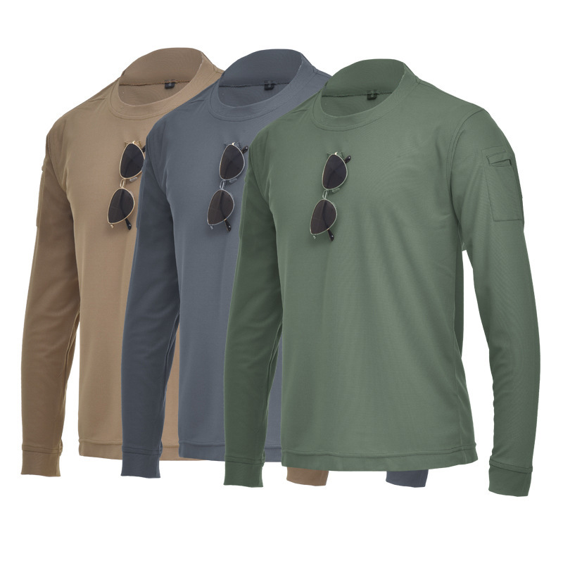 TSL07 Tactical Long-Sleeve Crewneck Shirt – Lightweight Elastic Training Tee for Outdoor & Casual Wear
