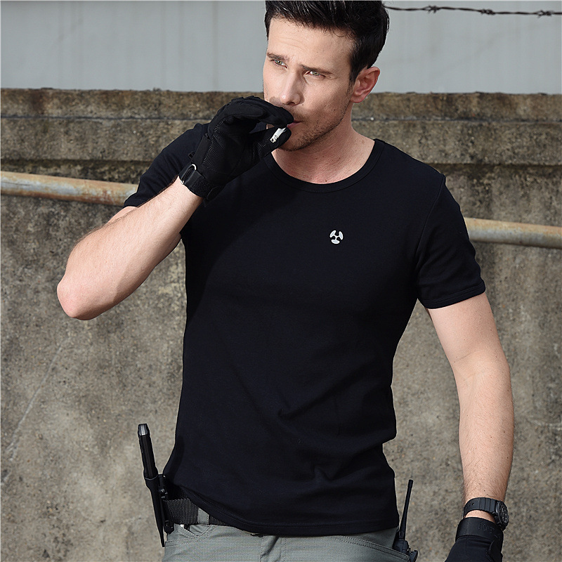 TSS11 Archon Pure Cotton Tactical T-Shirt – Men's Outdoor Short-Sleeved Military Fan Round-Neck Training Slim-Fit Elastic Summer Lightweight Tee - Image 2