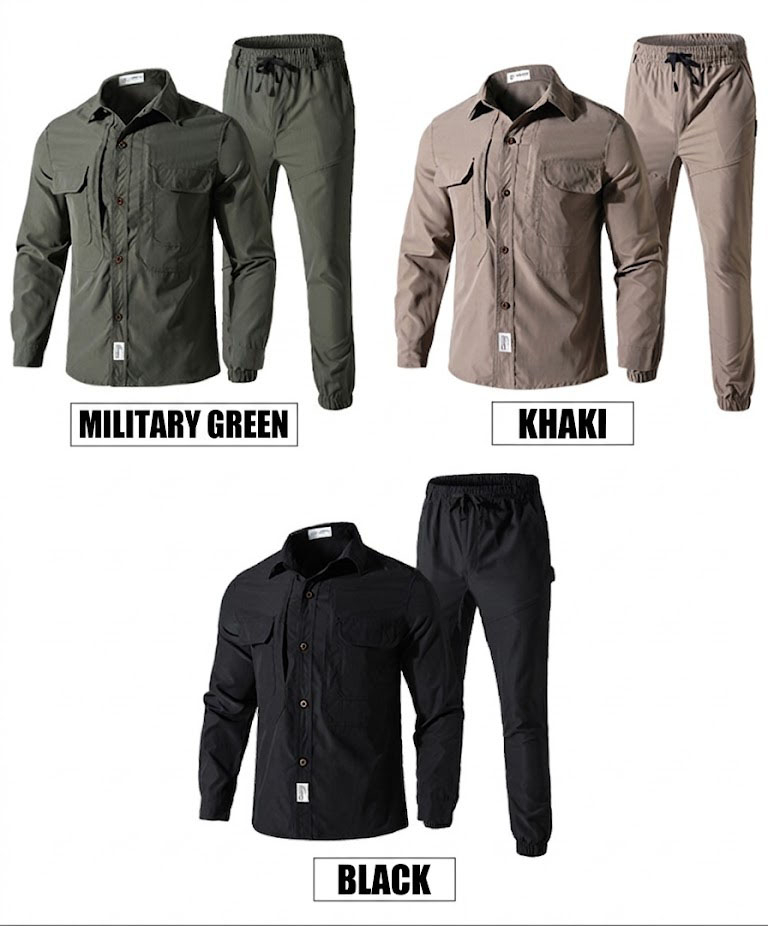 FS02 Quick-Dry Tactical Workwear Set – Breathable Long Sleeve Shirt and Multi-Pocket Pants - Image 2