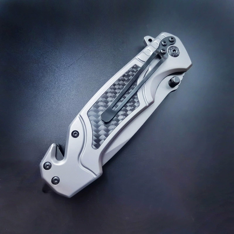 K32 Premium Tactical Folding Knife – Stainless Steel & Carbon Fiber Handle - Image 3